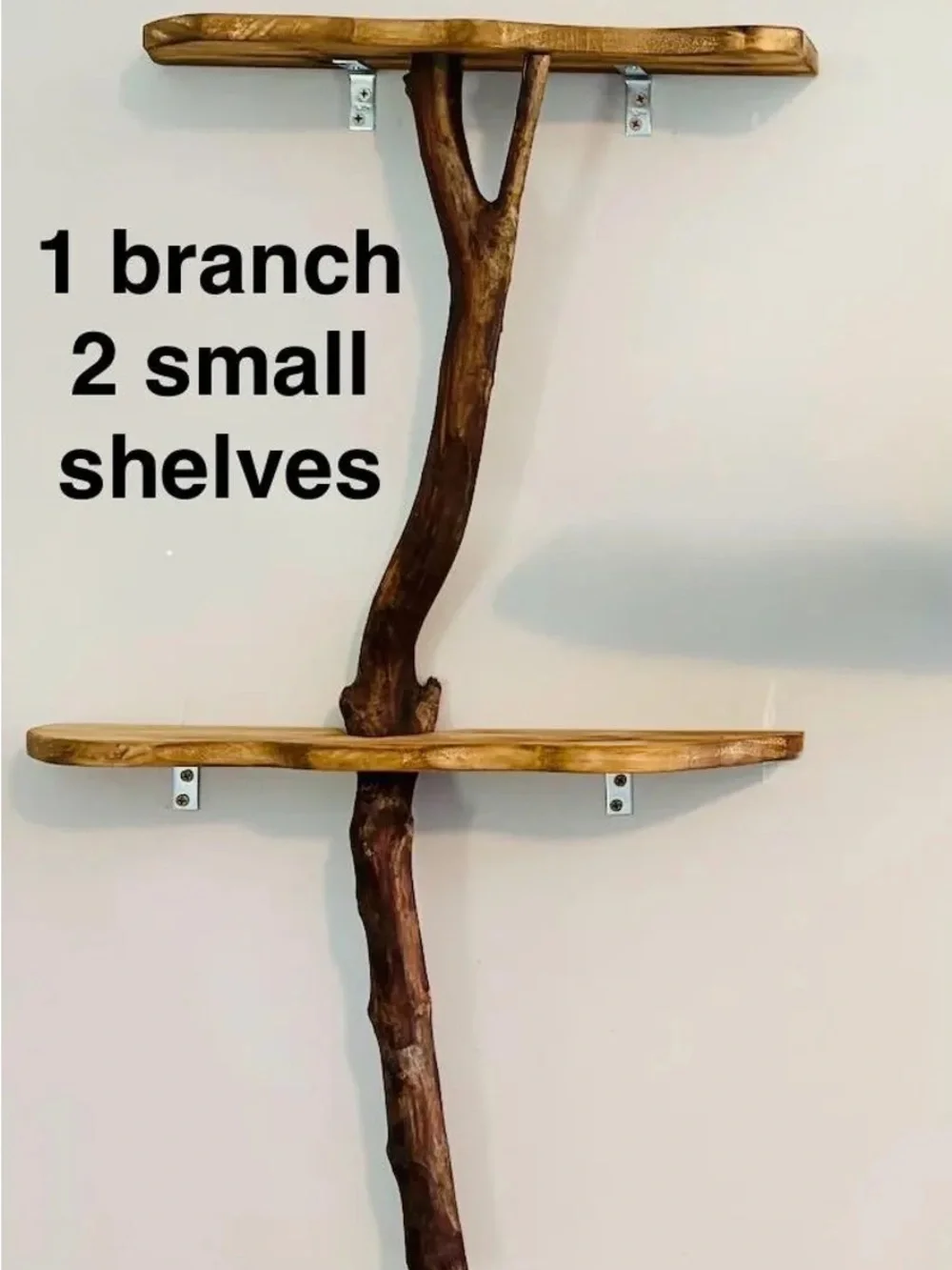 ✨🪾Handmade plant fairy decor shelf — Rustic Wood Wall Shelf - raw Natural wood